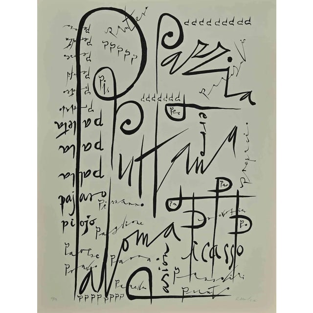 Rafael Alberti, Letter P, Lithograph, 1972 For Sale