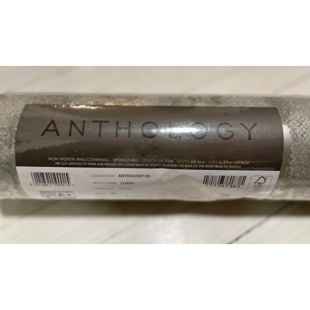 Paper Anthology English Metallic Snakeskin Wallpaper — 11 Yard Roll For Sale - Image 7 of 11