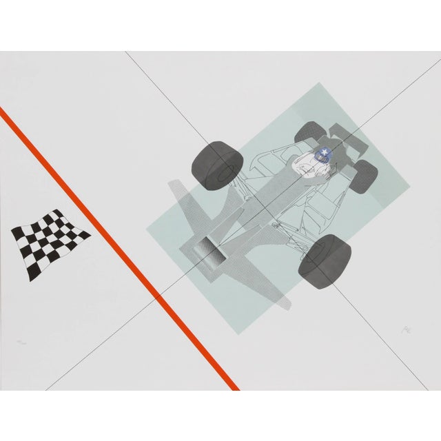 Modern Untitled, Finish Line I, Raymond Loewy Lithograph For Sale - Image 3 of 3