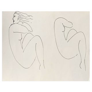 Anna Bertrand, A Woman, Ink on Paper For Sale