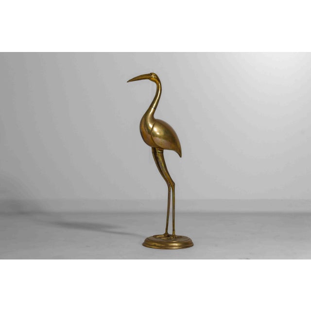 Mid-Century Brass Heron Sculpture, Belgium, 1960s For Sale - Image 10 of 10