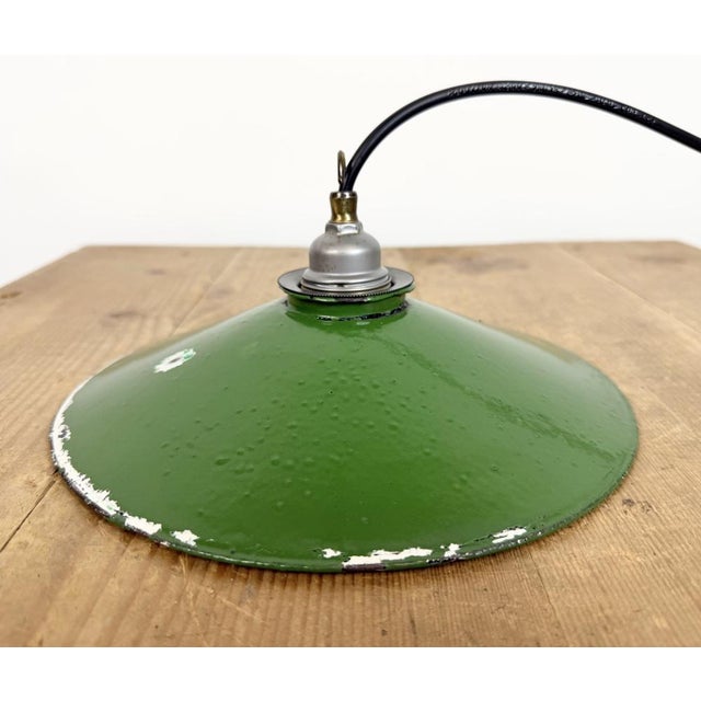 Industrial Green Enamel Light, 1950s For Sale - Image 15 of 17