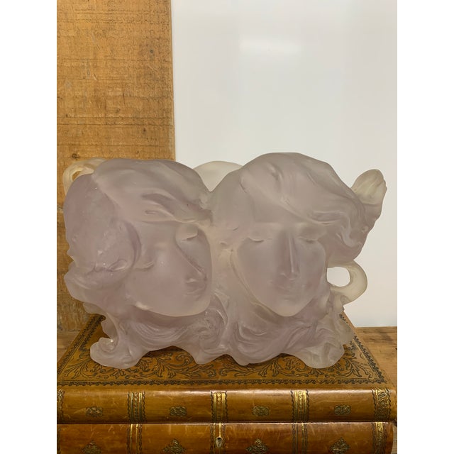 Mid 20th Century Mid 20th Century Art Nouveau Style Composition Center Bowl With Female Faces in High Relief For Sale - Image 5 of 5