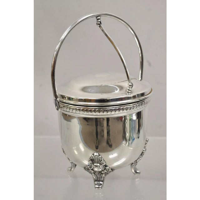 Vintage Victorian Style Reticulated Handle Silver Plated Ice Bucket by Bristol For Sale - Image 11 of 11