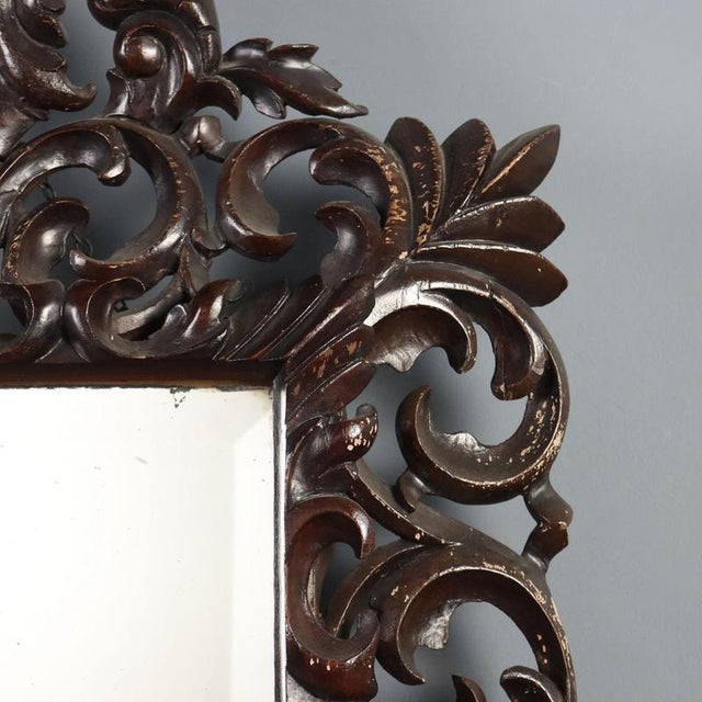 Early 20th Century Baroque Lacquered Wood Mirror, Italy For Sale - Image 6 of 10
