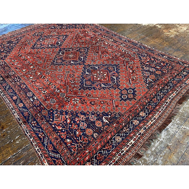 Vintage Qashqai Rug, 1920s For Sale - Image 6 of 18