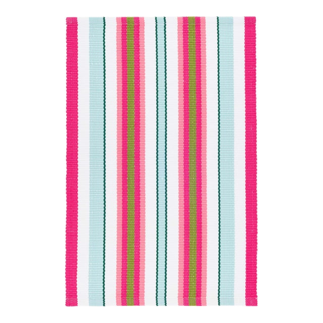 Dash & Albert by Annie Selke Watermelon Stripe Indoor/Outdoor Rug, 8' x