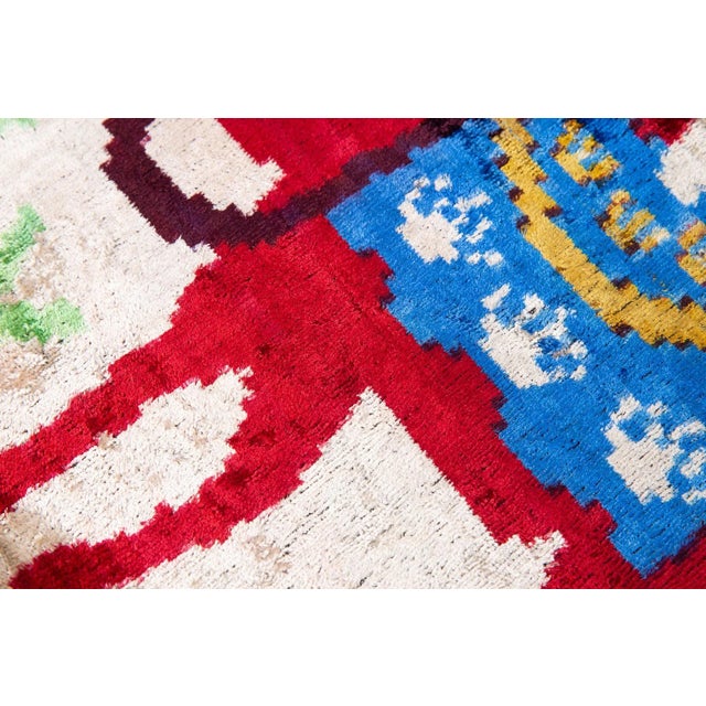 2020s Handmade Silk Velvet Camel Design Throw Pillow, Multicolored Exotic Accent Pillow With Down Feather Insert For Sale - Image 5 of 5