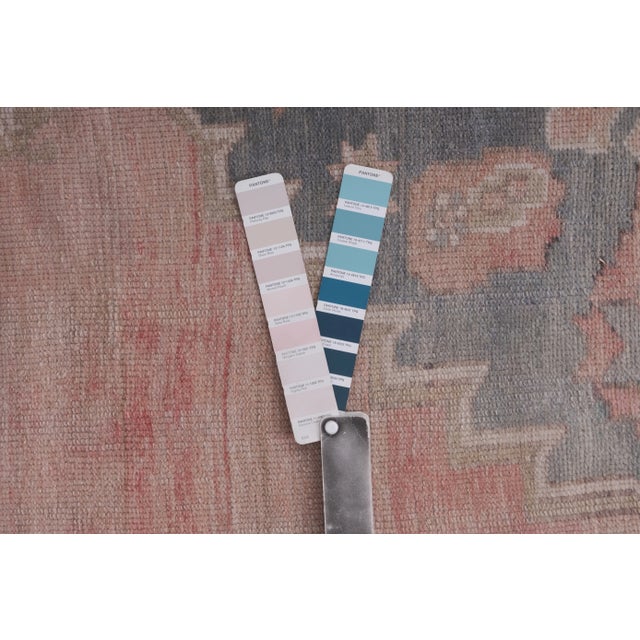 1960s Vintage Turkish Oushak Extra Long and Wide Runner - Stair Tread For Sale - Image 12 of 13