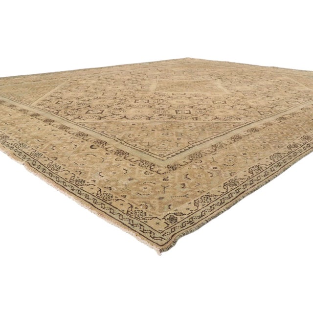 53729 Vintage Persian Mahal Rug, 09'08 x 12'07. The Quiet Herati Court: A Vintage Persian Mahal Rug of Enduring Grace and...