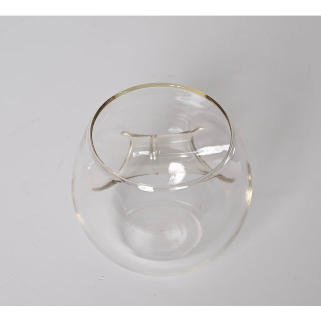 Mid-Century Italian Blown Drinking Glasses and Walnut Wood Holder, 1970s, Set of 5 For Sale - Image 11 of 18