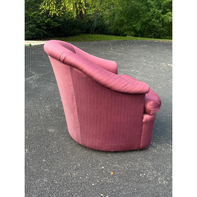 Late 20th Century Late 20th Century Swaim Purple Swivel Chair For Sale - Image 5 of 8