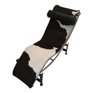 Custom Made Le Corbusier Style Horse Hair Lounge Chair For Sale