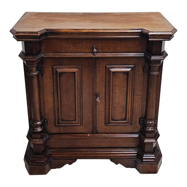 Early 20th Century Neoclassical Style Stained Oak Side Cabinet For Sale