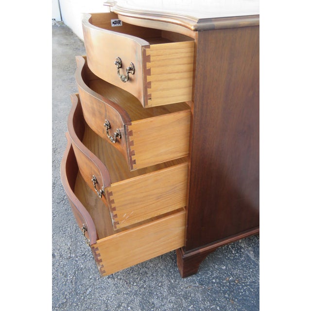 Maddox Serpentine Leather Top Large Nightstand Bedside Table Small Dresser 5836 For Sale In Miami - Image 6 of 12