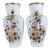 Pair of White Glass Vases, Enameled Floral Design, 19th/20th Century For Sale