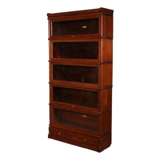 Oak Bookcase with Drawer by Globe Wernicke For Sale