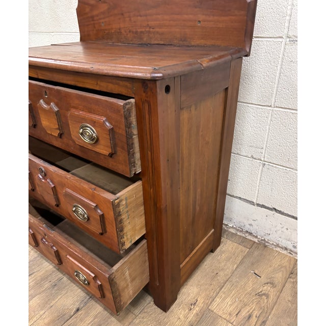 Brown Antique 19th Century Victorian Carved Washstand Chest Commode For Sale - Image 8 of 12