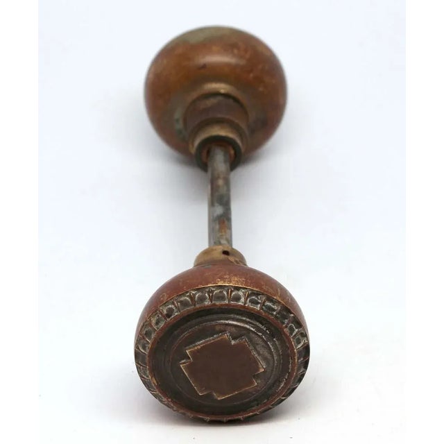 Traditional Antique Bronze Russell & Erwin Greek Passage Door Knobs For Sale - Image 3 of 5