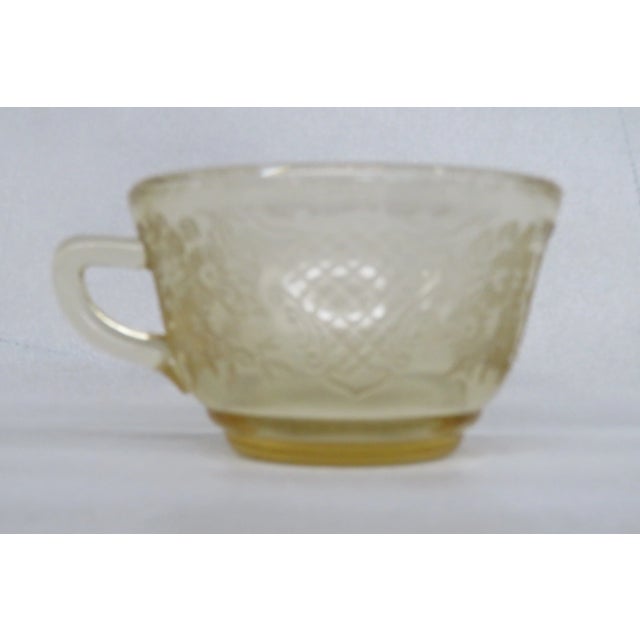Federal Glass Normandie Amber Tea Coffee Cup For Sale - Image 10 of 12
