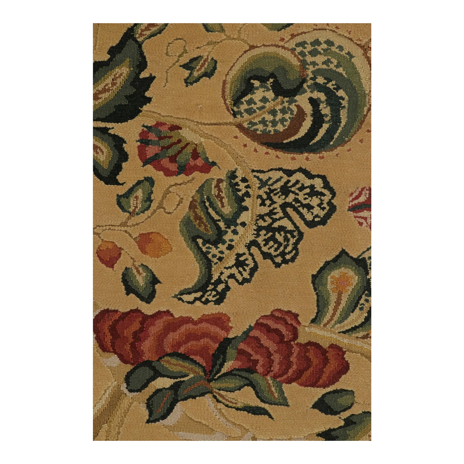 Rug & Kilim’s European Style Flatweave Rug in Cream With Floral ...