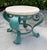 Vintage Hand-Painted Iron Petite Cocktail Table With Tessellated Travertine Top For Sale - Image 9 of 11