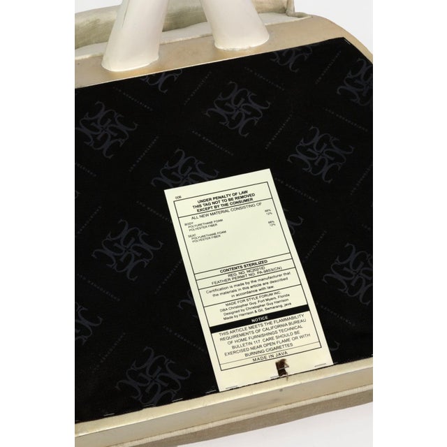 Beige Christopher Guy Ferragamo Crossed Leg Vanity Stool For Sale - Image 8 of 8