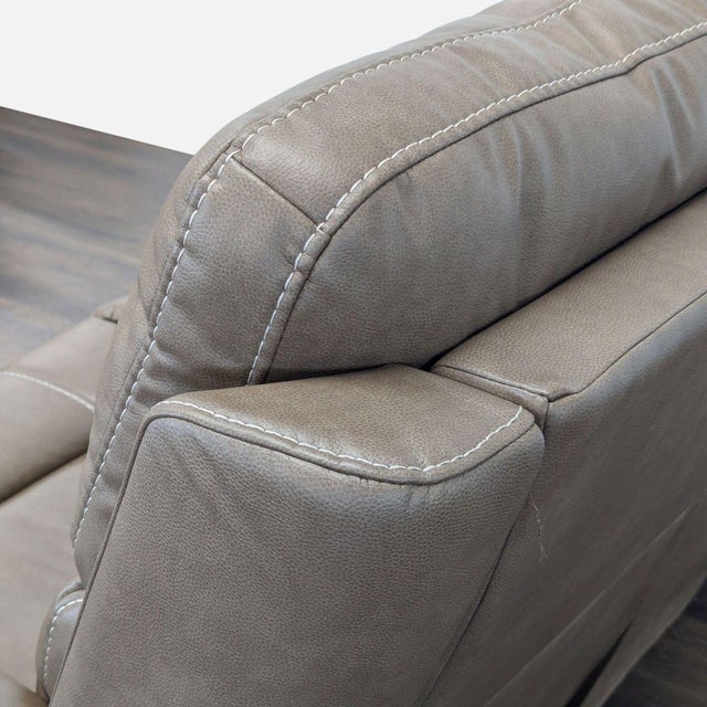 Animal Skin Flexsteel Carter 3-Seat Power Reclining Sofa - Brown Leather, Modern Comfort For Sale - Image 7 of 10