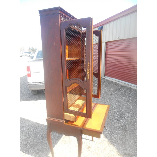 Vintage Baker Furniture French Secretary Fold Out Desk For Sale - Image 6 of 8