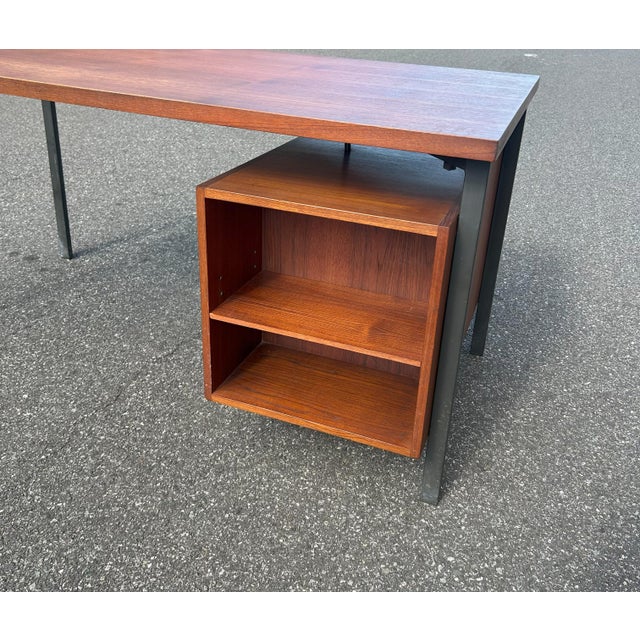 Teak Desk Attributed to Herbert Hirche for Holzäpfel, Germany, 1950s Mid Century Modern For Sale - Image 9 of 9