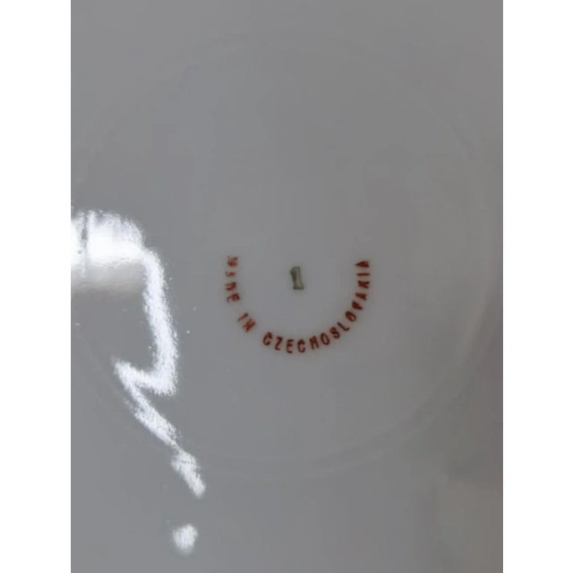 French Country Vintage Czechoslovakian Porcelain Plate With Cobalt Blue & Gilt Floral Design For Sale - Image 3 of 4