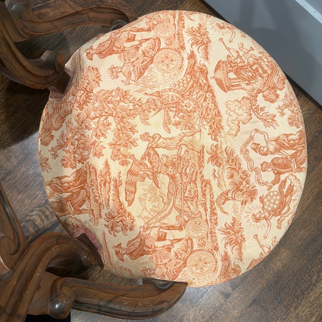 Terra Cotta Vintage Upholstered Chair (Set of 2) For Sale - Image 8 of 10