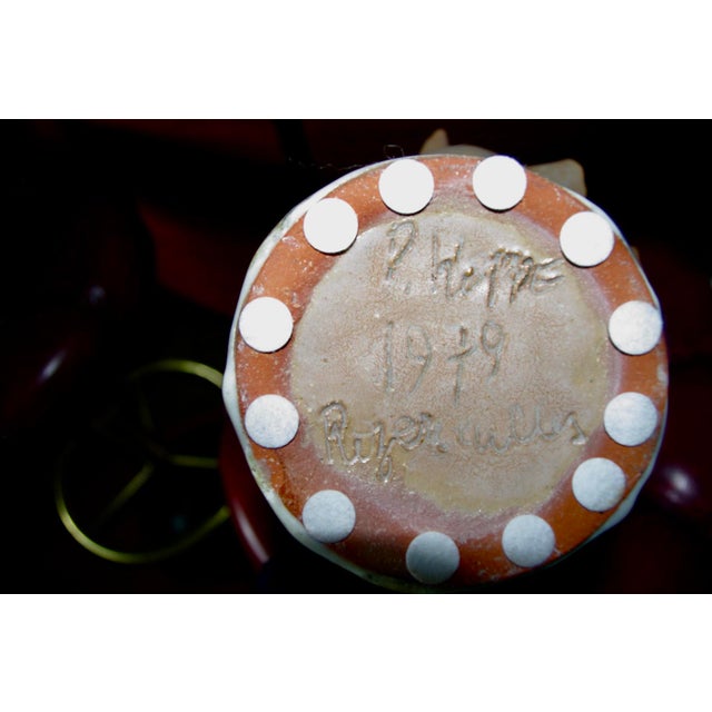 Beige Sculptural Vase with Birds by Pierre Koppe, 1978 For Sale - Image 8 of 11