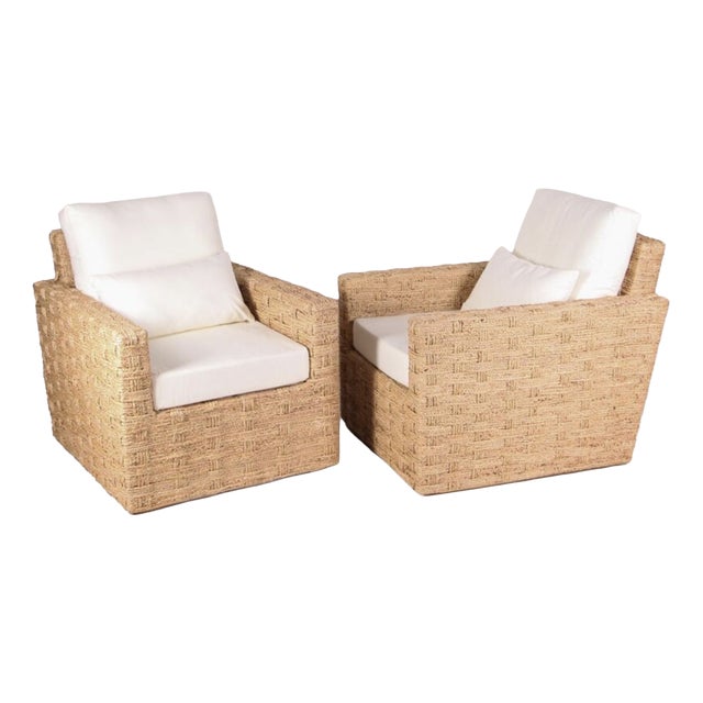 Armchairs with Braided Junction, Set of 2 For Sale
