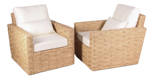 Armchairs with Braided Junction, Set of 2