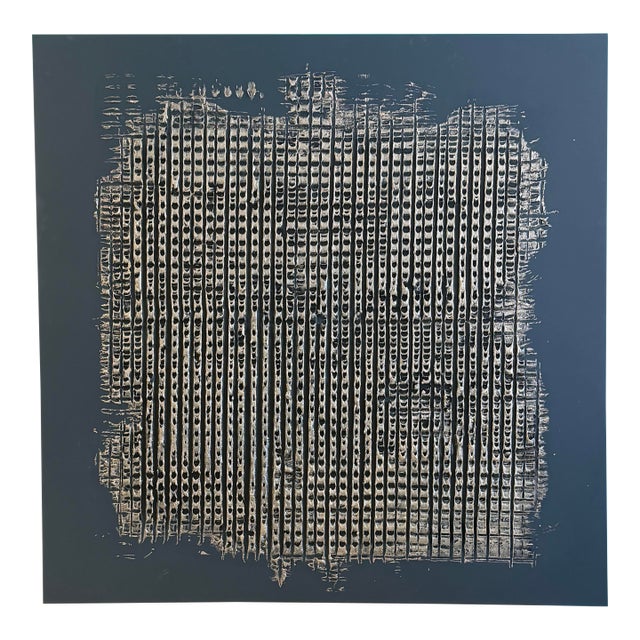 French Artist Patrice Bertin Abstract Forme Texture Composition Mixed Media on Panel, Signed and Dated For Sale