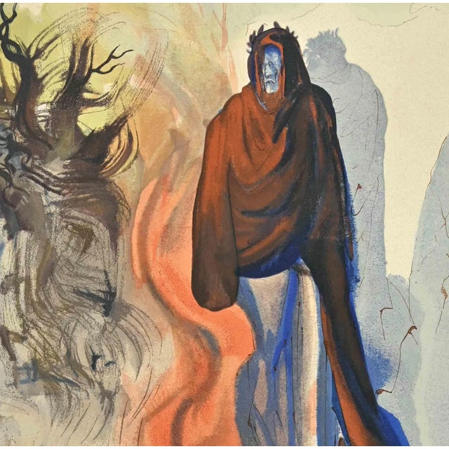 Brunetto Latini - Hell Plate 34 is a woodcut print realized in 1963 for a series illustrating the Medieval poem of the...