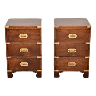 Antique Military Campaign Bedside Chests, 1930s, Set of 2 For Sale