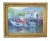 Late 20th Century Silvio Silvestri, Listed Artist Nautical Coastal Boating Mendocino Harbor Ca Oil Painting Including the Antiqued Gold Wood Frame For Sale - Image 5 of 11