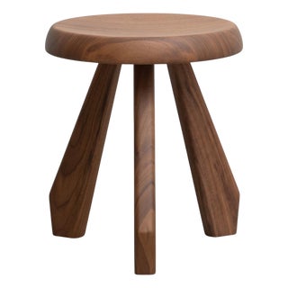 Mid-Century Modern Walnut Meribel Stool from Charlotte Perriand For Sale