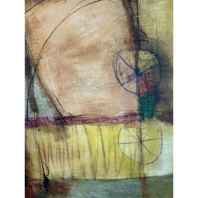 Yellow 2003, Untitled, Abstract Expressionist, Warm Earthy Palette, Iris Giclee on Somerset Textured Fine Art Paper, Framed and Matted, Artist Ursula Brenner For Sale - Image 8 of 10