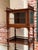 Victorian Antique English Display Cabinet Narrow Bookcase Étagère Glass Walnut C1920 For Sale - Image 3 of 18