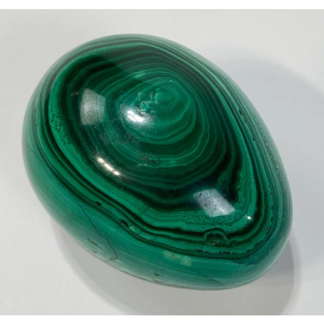 Mid 20th Century Vintage Genuine Malachite Egg Paper Weight For Sale - Image 5 of 6