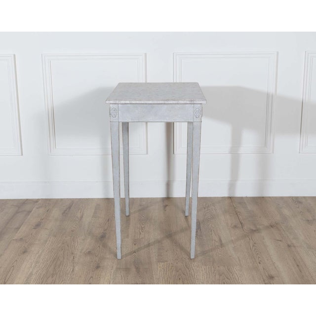 Light Gray Swedish Gustavian Style Painted Console Table, Circa 1880 For Sale - Image 8 of 10
