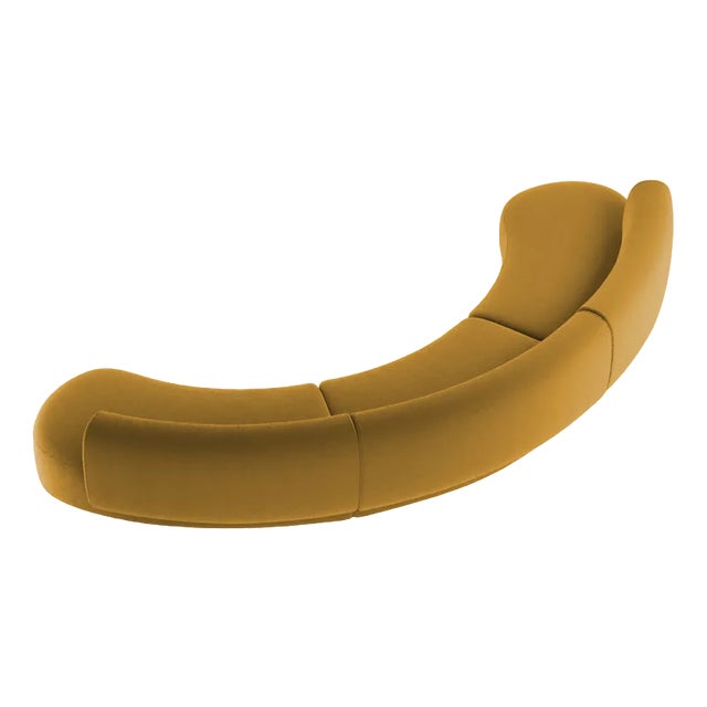 Collector Curved Hug Sofa in Mustard by Ferrianisbolgi, Set of 3 For Sale