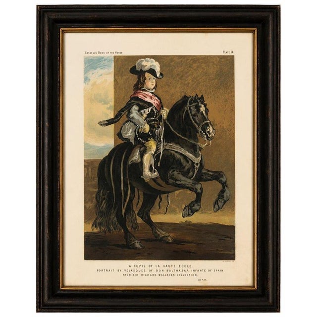 Velázquez Prince on Horseback – Antique Chromolithograph, c.1880 This richly colored antique chromolithograph titled A...