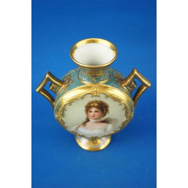 Perfume Bottle or Porcelain Vase with Gold Decorations by Radler & Pilz factory, Austria, Late 1800s For Sale - Image 11 of 18