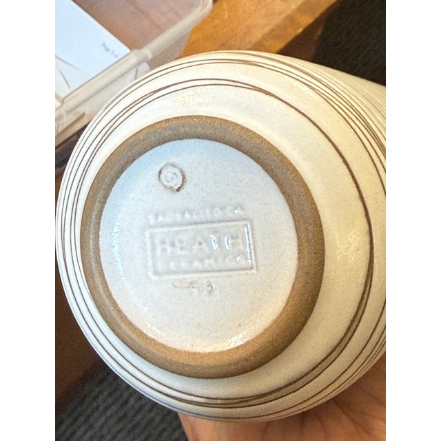 Heath Ceramics Sausalito Striated Ceramic Vase For Sale In San Francisco - Image 6 of 12
