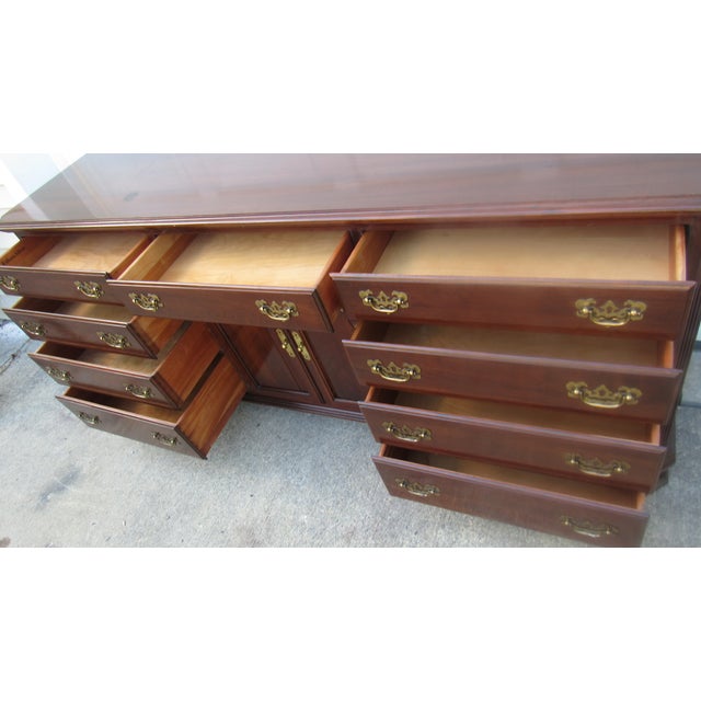 1980s Ethan Allen Georgian Court Dresser Cherry Designer For Sale - Image 12 of 13