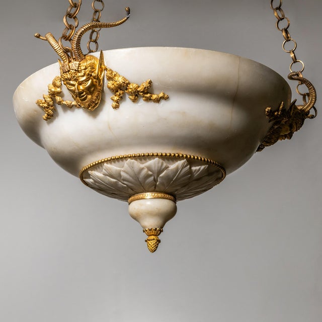 Alabaster Ceiling Light, Vienna, Austria, Early 19th Century For Sale - Image 4 of 12